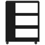 vidaXL Meuble de rangement avec roue Chêne noir 60 x 35 x 75 cm