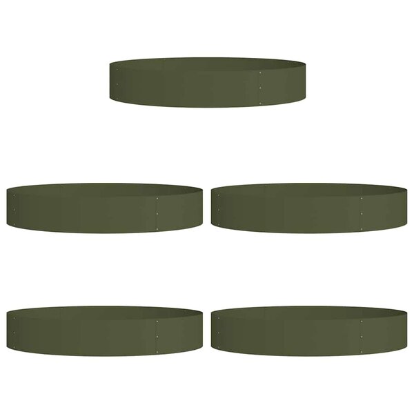 vidaXL Pots de jardin 5 Pièces Vert olive 120 x 120 x 20 cm Acier
