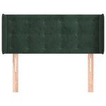 vidaXL Tête de lit avec oreilles Vert foncé 93x16x78/88 cm Velours