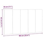 vidaXL Coussin de tête de lit Hanko noir 90 cm tissu