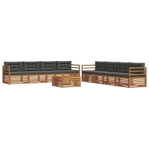 vidaXL Ensemble de canapés d'extérieur 9 pc Naturel et Anthracite