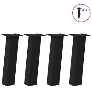 vidaXL Pieds de table basse 4 pièces Noir 42 cm Acier