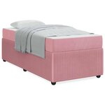 vidaXL Cadre de lit avec matelas Autre Rose 90 x 200 cm Velours