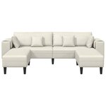 vidaXL Canapé en velours avec coussin 3 Pièces Crème 208 cm Velours