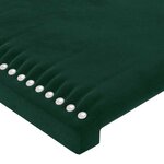 vidaXL Tête de lit à LED Vert foncé 180x5x118/128 cm Velours