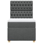vidaXL Sommier à lattes de lit et matelas Gris foncé 90x190 cm Tissu