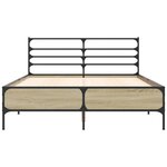 vidaXL Cadre de lit chêne sonoma 140x190 cm bois d'ingénierie et métal