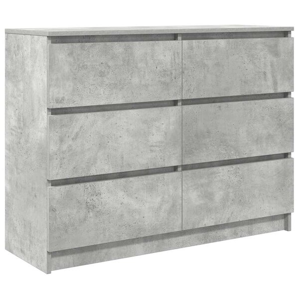 vidaXL Buffet Gris béton 100x35x76 cm Bois d'ingénierie