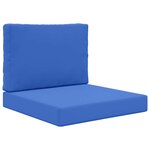 vidaXL Coussin de canapé d'extérieur 2 Pièces Bleu royal Polyester