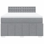 vidaXL Sommier à lattes de lit avec matelas Gris clair 140x190cm Tissu