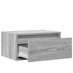 vidaXL Tables de chevet murales avec lumières LED 2 Pièces sonoma gris