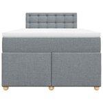 vidaXL Sommier à lattes de lit et matelas gris clair 120x190 cm tissu