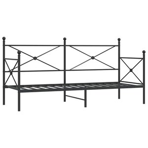 vidaXL Lit de repos sans matelas noir 80x200 cm acier