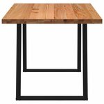 vidaXL Table à manger marron clair bois de chêne massif rectangulaire