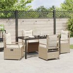 vidaXL Ensemble de salle à manger pour jardin 5 Pièces Beige polyrotin