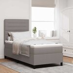 vidaXL Lit à ressorts avec matelas avec LED Taupe 100 x 200 cm tissu