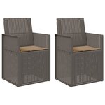 vidaXL Chaises de jardin salle à manger 2 Pièces Gris clair et Taupe PP