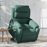 vidaXL Fauteuil de massage inclinable Vert foncé Velours