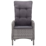 vidaXL Ensemble à manger de jardin 5 Pièces Résine tressée et verre Gris