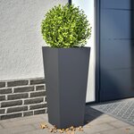 vidaXL Jardinières 2 Pièces anthracite 35x35x75 cm acier