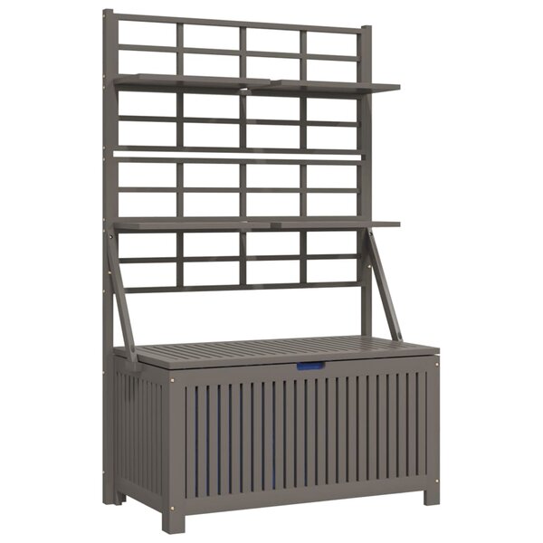 vidaXL Boîte de rangement et treillis Gris 99x50x160 cm Acacia massif