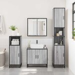 vidaXL Ensemble de meubles de salle de bain 4 Pièces sonoma gris