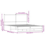vidaXL Cadre de lit en métal sans matelas chêne sonoma 150x200 cm