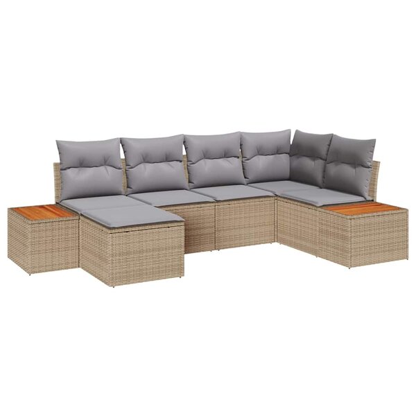 vidaXL Ensemble de canapé de jardin 6 Pièces beige et gris clair