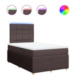 vidaXL Sommier à lattes de lit et matelas marron foncé 120x190cm tissu