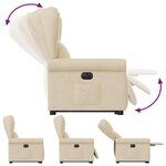vidaXL Fauteuil inclinable électrique crème tissu