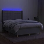 vidaXL Sommier à lattes de lit matelas LED Gris clair 140x200 cm Tissu