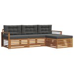 vidaXL Ensemble de canapés d'extérieur Naturel et Anthracite