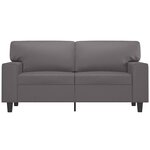 vidaXL Canapé à 2 places Gris 120 cm Similicuir