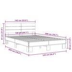 vidaXL Cadre de lit sans matelas chêne fumé 140x200 cm