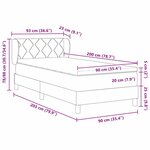 vidaXL Lit boxspring avec matelas Gris clair 90 x 200 cm tissu