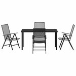 vidaXL Ensemble de salle à manger pour jardin 5 Pièces Anthracite Acier