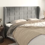 vidaXL Tête de lit avec oreilles Gris clair 163x23x118/128 cm Velours