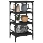 vidaXL Chariot de cuisine noir 45x35x89 5 cm bois d'ingénierie