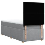 vidaXL Sommier à lattes de lit et matelas Gris clair 90x190 cm Tissu