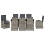 vidaXL Ensemble de salle à manger de jardin 9 pièces avec coussins Rattan PE gris