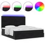 VidaXL Cadre de lit ottoman avec matelas noir 180x200cm velours