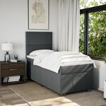 vidaXL Sommier à lattes de lit et matelas Gris foncé 90x190 cm Tissu