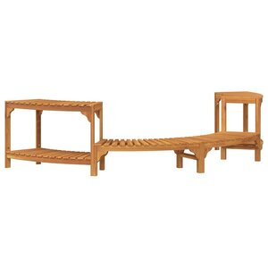 vidaXL Enceinte de bain à remous demi-ronde Bois d'Acacia Massif