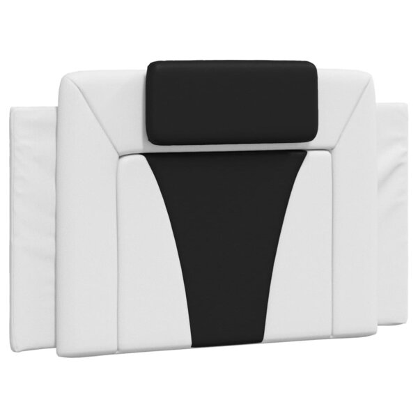 vidaXL Coussin de tête de lit noir et blanc 90 cm similicuir