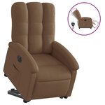 vidaXL Fauteuil inclinable électrique marron tissu
