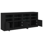 vidaXL Buffet avec lumières LED noir 164x37x67 cm