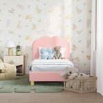 vidaXL Cadre de lit pour tout-petit avec tête de lit Rose 70 x 140 cm