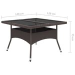 vidaXL Ensemble à manger de jardin 9Pièces Résine tressée et verre Marron