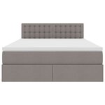 vidaXL Lit avec rangement et matelas avec matelas Taupe 140 x 190 cm