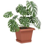 vidaXL Pots de plantes 6 Pièces Rouge brique 20 x 20 x 16 cm Plastique